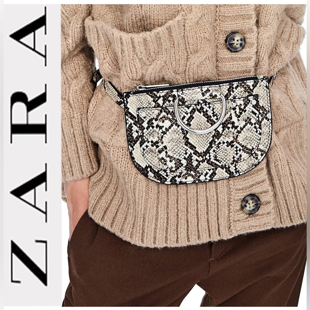 Zara belt bag smooth snakeskin excellent condition